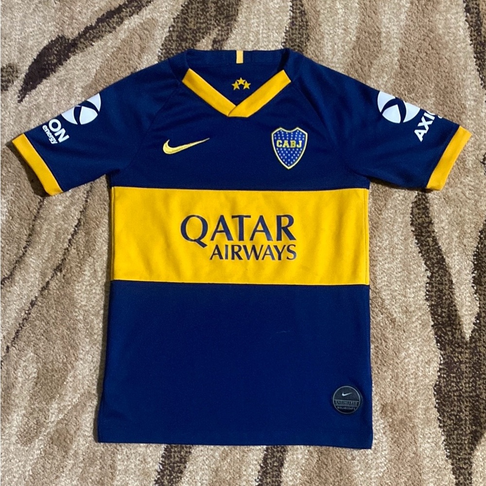Nike Kids Boca Junior Qatar Airways Dri-Fit Jersey Blue Yellow size S
